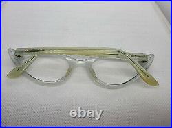 SELECTA 1950s Cat Eye Rhinestone Pearl Blue Green Vintage Eyeglasses Frame