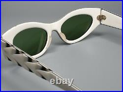 SELECTA France Brille Vintage Sunglasses Charming Cat-Eye Ivory Effect Intarsia