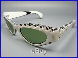 Selecta France Glasses Vintage Sunglasses Charming Cat-Eye Ivory Effect Intarsia