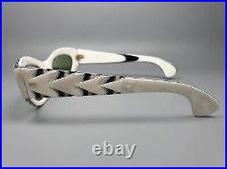 Selecta France Vintage Sunglasses Artistic Reptile Cat-Eye Ivory Intarsia Rare