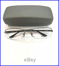 Starck Eyes P0848 02 Eyeglasses Silver Matte Black Frame 59mm Vintage