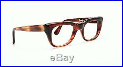 Strong vintage 1960s men eyeglasses Selecta Rocky in Demi Amber 48-20mm