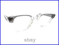 TEGF Vintage Retro Tart Style Smoke Gray Square Eyeglasses Frames 44-24 France