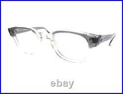 TEGF Vintage Retro Tart Style Smoke Gray Square Eyeglasses Frames 44-24 France