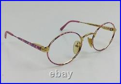 Tann's 922 Eyeglasses Frame France Full Rim Round Pink Metal 48 18 130mm Vintage