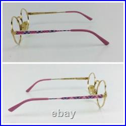 Tann's 922 Eyeglasses Frame France Full Rim Round Pink Metal 48 18 130mm Vintage