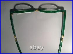 True VINTAGE LUGENE green FOLD-UP Toirtoseshell Acetate Frame & case