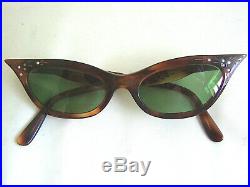 True Vintage Tortoise Shell Rhinestone Cat-Eye Eyeglasses Frames France Made Sex