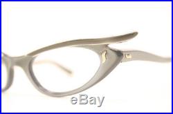 Unique Gray Vintage Cat Eye Glasses NOS 1960s Retro Eyeglass Frames
