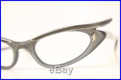 Unique Gray Vintage Cat Eye Glasses NOS 1960s Retro Eyeglass Frames