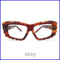 Unused Vintage NOS Bold Extreme Thick Tiki Eyeglass Frame France BIG Carved