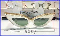 VINTAGE 50s-60s Extremely Rare Rhinestone Cat Eye Sunglasses Made in France