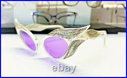 VINTAGE 50s-60s RARE Rhinestone Cat Eye Sunglasses Made in France. SEE DETAILS
