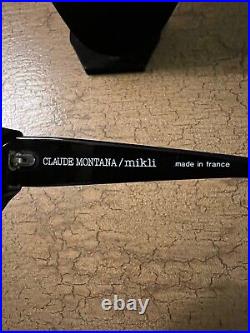 VINTAGE ALAIN MIKLI X CLAUDE MONTANA Black Eyeglasses 1980s Made in France