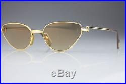 VINTAGE CARTIER GOLD CAT EYE 5619 / LUXURY / MADE in FRANCE / SUNGLASSES
