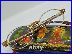 VINTAGE ELCE BOIS EXOTIQUE No. 7 FRANCE EYEGLASSES Wood GOLD PLATED UNISEX 1980