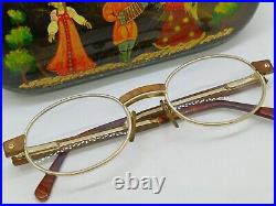 VINTAGE ELCE BOIS EXOTIQUE No. 7 FRANCE EYEGLASSES Wood GOLD PLATED UNISEX 1980