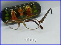 VINTAGE ELCE BOIS EXOTIQUE No. 7 FRANCE EYEGLASSES Wood GOLD PLATED UNISEX 1980