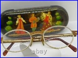 VINTAGE ELCE BOIS EXOTIQUE No. 7 FRANCE EYEGLASSES Wood GOLD PLATED UNISEX 1980