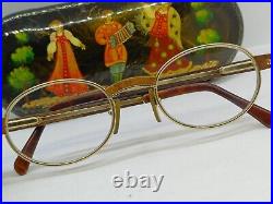 VINTAGE ELCE BOIS EXOTIQUE No. 7 FRANCE EYEGLASSES Wood GOLD PLATED UNISEX 1980