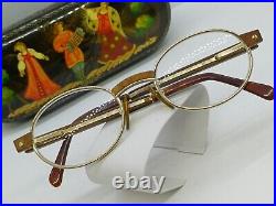 VINTAGE ELCE BOIS EXOTIQUE No. 7 FRANCE EYEGLASSES Wood GOLD PLATED UNISEX 1980