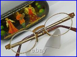 VINTAGE ELCE BOIS EXOTIQUE No. 7 FRANCE EYEGLASSES Wood GOLD PLATED UNISEX 1980