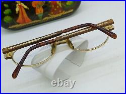 VINTAGE ELCE BOIS EXOTIQUE No. 7 FRANCE EYEGLASSES Wood GOLD PLATED UNISEX 1980