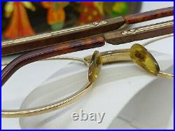 VINTAGE ELCE BOIS EXOTIQUE No. 7 FRANCE EYEGLASSES Wood GOLD PLATED UNISEX 1980