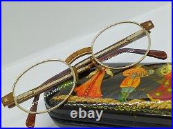 VINTAGE ELCE BOIS EXOTIQUE No. 7 FRANCE EYEGLASSES Wood GOLD PLATED UNISEX 1980