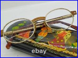 VINTAGE ELCE BOIS EXOTIQUE No. 7 FRANCE EYEGLASSES Wood GOLD PLATED UNISEX 1980