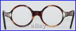 Vintage MID Century Modernist Tortoise Round Eyeglass Sunglass Frames Art Deco