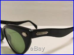 VINTAGE RARE Selecta Black 1950's 12K GF Eyeglass Frames Women Glasses