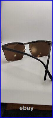 VINTAGE eyeglasses snake skin faux Black & Chrome A 12510 rare