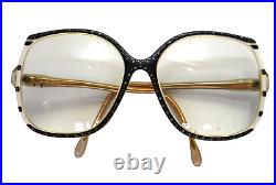 VTG 70s NINA RICCI GLASSES Handmade France Oversized Black Crystal Studded Frame