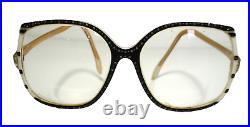 VTG 70s NINA RICCI GLASSES Handmade France Oversized Black Crystal Studded Frame