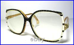 VTG 70s NINA RICCI GLASSES Handmade France Oversized Black Crystal Studded Frame