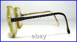 VTG 70s NINA RICCI GLASSES Handmade France Oversized Black Crystal Studded Frame