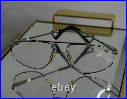 VTG Authentic Jean Claude Killy 494 Metallic Silver Gold Frames Aviator France