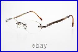 VTG GOLD & WOOD PARIS S128 Paris Genuine Horn Rimless Oval S-Series Frame Only