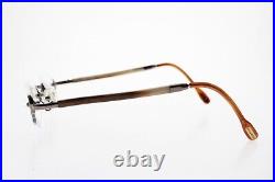 VTG GOLD & WOOD PARIS S128 Paris Genuine Horn Rimless Oval S-Series Frame Only