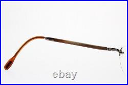 VTG GOLD & WOOD PARIS S128 Paris Genuine Horn Rimless Oval S-Series Frame Only