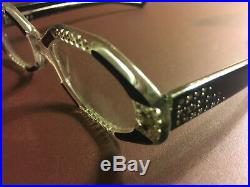 VTG Mid Cty Octagon Eyeglass Sunglass Frames Rhinestones Made in France Mod Nerd