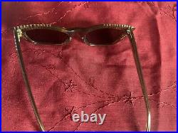 VTG Raybert Exotique Black Rhinestone Cat eye Frame Glasses (France) c 1950s60s