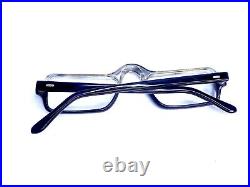VTG Swank Rectangle Gray Ombre Eyeglasses France Half Time 029 585 50 18 145