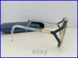 VTG Ted Lapidus Original Paris France Eyeglass Frames ONLY Women's Blue & Gold