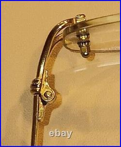 Very Rare Authentic Cartier Big C Decor Gold Wire Rimles Glasses, France