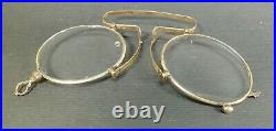 Victorian Spring Bridge Pince Nez Eye Glasses Roled Gold Frame