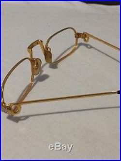 Vintage1987 24K gold filled Cartier Paris eyeglasses frames Demi Lune Santos