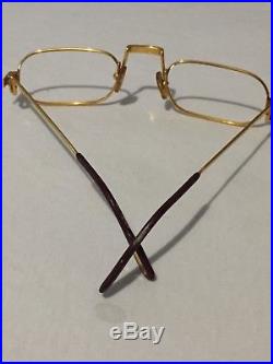 Vintage1987 24K gold filled Cartier Paris eyeglasses frames Demi Lune Santos
