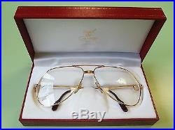 Vintage 100% Authentic CARTIER SANTOS Gold Platinum Frame Eyeglasses France RARE